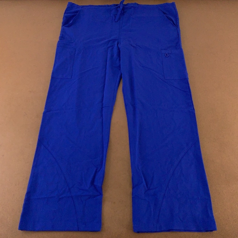 AllHeart Men's Size Large Blue Drawstring Cargo Scrub Pants New